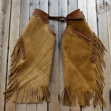 Brown Fringe Leather Chink Chaps